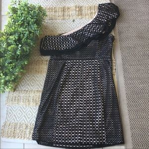 J. Crew one shoulder eyelet cocktail dress